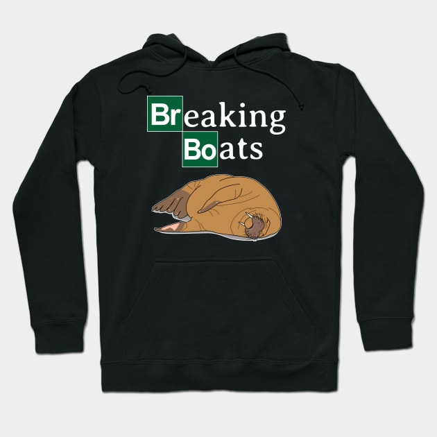 Freya the Walrus Breaking Boat Hoodie by skauff